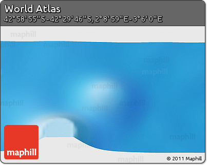 Physical 3D Map of the Area around 42° 44' 20" S, 2° 37' 30" E