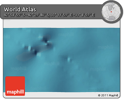 Satellite 3D Map of the Area around 42° 44' 20" S, 30° 40' 29" E