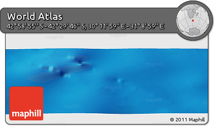 Physical Panoramic Map of the Area around 42° 44' 20" S, 30° 40' 29" E