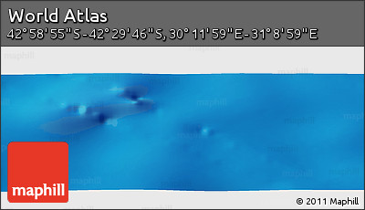Physical Panoramic Map of the Area around 42° 44' 20" S, 30° 40' 29" E
