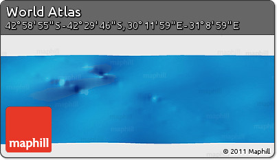 Physical Panoramic Map of the Area around 42° 44' 20" S, 30° 40' 29" E