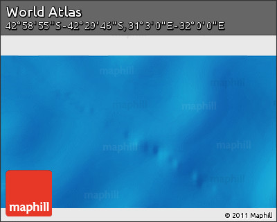 Physical 3D Map of the Area around 42° 44' 20" S, 31° 31' 29" E