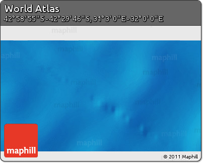 Physical 3D Map of the Area around 42° 44' 20" S, 31° 31' 29" E