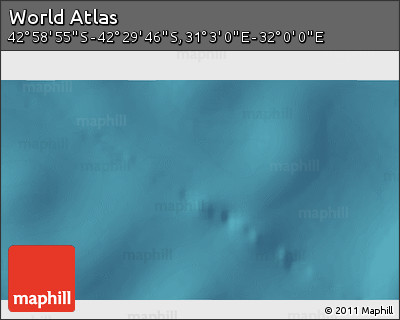 Satellite 3D Map of the Area around 42° 44' 20" S, 31° 31' 29" E