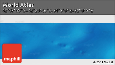 Physical Panoramic Map of the Area around 42° 44' 20" S, 31° 31' 29" E