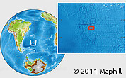 Physical Location Map of the area around 42° 44' 20" S, 31° 22' 30" W