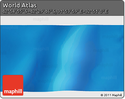 Physical 3D Map of the Area around 42° 44' 20" S, 32° 22' 30" E