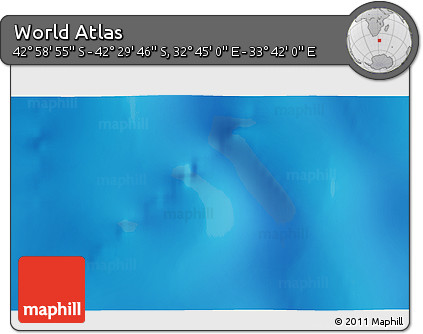 Physical 3D Map of the Area around 42° 44' 20" S, 33° 13' 30" E