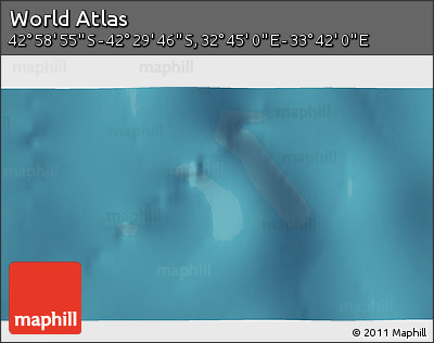 Satellite 3D Map of the Area around 42° 44' 20" S, 33° 13' 30" E