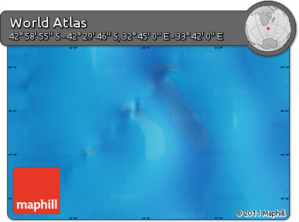 Physical Map of the Area around 42° 44' 20" S, 33° 13' 30" E