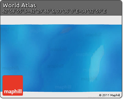 Physical 3D Map of the Area around 42° 44' 20" S, 34° 4' 30" E