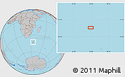 Gray Location Map of the area around 42° 44' 20" S, 35° 46' 29" E