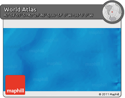 Physical 3D Map of the Area around 42° 44' 20" S, 36° 28' 30" W