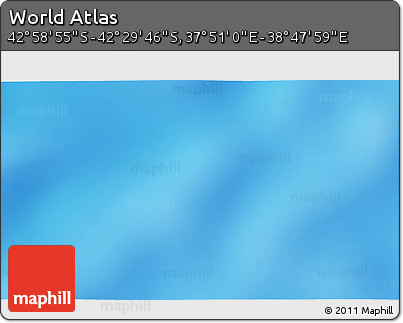 Shaded Relief 3D Map of the Area around 42° 44' 20" S, 38° 19' 30" E