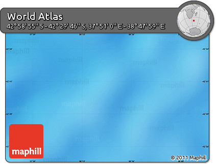 Physical Map of the Area around 42° 44' 20" S, 38° 19' 30" E