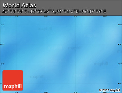 Physical Map of the Area around 42° 44' 20" S, 38° 19' 30" E