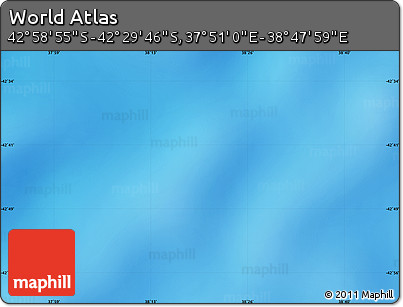 Physical Map of the Area around 42° 44' 20" S, 38° 19' 30" E