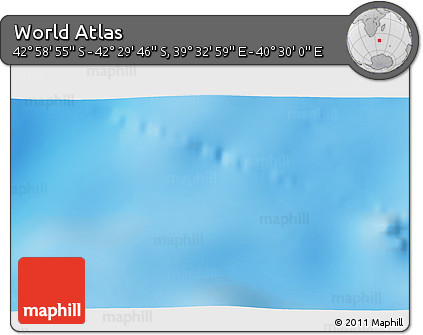 Physical 3D Map of the Area around 42° 44' 20" S, 40° 1' 29" E