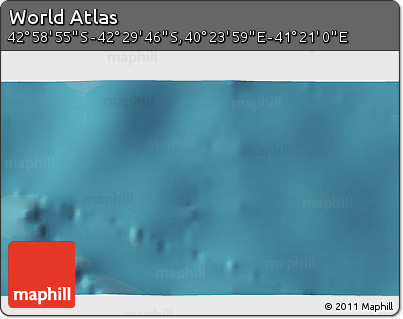 Satellite 3D Map of the Area around 42° 44' 20" S, 40° 52' 30" E