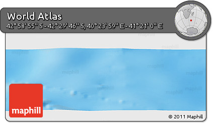 Physical Panoramic Map of the Area around 42° 44' 20" S, 40° 52' 30" E