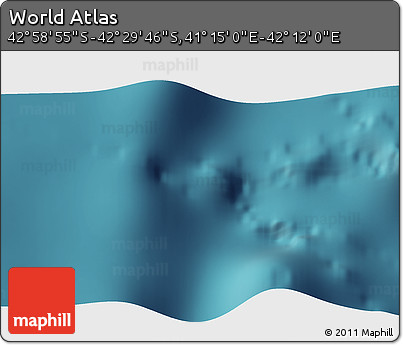 Satellite 3D Map of the Area around 42° 44' 20" S, 41° 43' 30" E