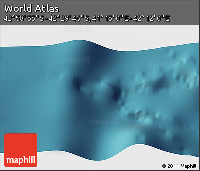Satellite 3D Map of the Area around 42° 44' 20" S, 41° 43' 30" E