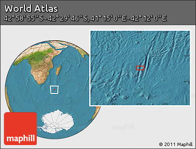 Satellite Location Map of the Area around 42° 44' 20" S, 41° 43' 30" E