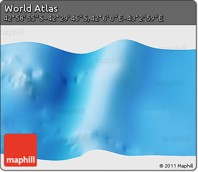 Physical 3D Map of the Area around 42° 44' 20" S, 42° 34' 30" E