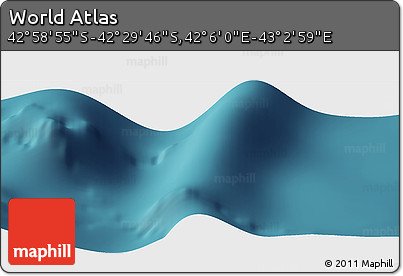 Satellite Panoramic Map of the Area around 42° 44' 20" S, 42° 34' 30" E