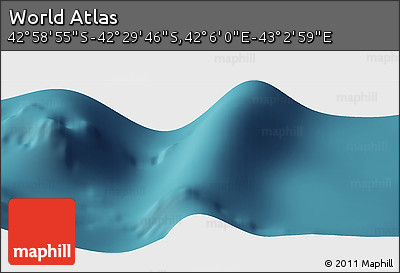 Satellite Panoramic Map of the Area around 42° 44' 20" S, 42° 34' 30" E