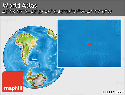 Physical Location Map of the Area around 42° 44' 20" S, 42° 25' 29" W