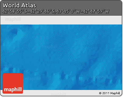 Physical 3D Map of the Area around 42° 44' 20" S, 43° 16' 29" W