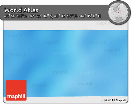 Shaded Relief 3D Map of the Area around 42° 44' 20" S, 44° 16' 29" E