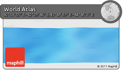 Physical Panoramic Map of the Area around 42° 44' 20" S, 44° 16' 29" E