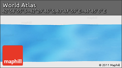 Physical Panoramic Map of the Area around 42° 44' 20" S, 44° 16' 29" E