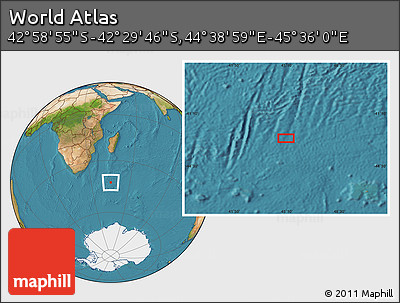 Satellite Location Map of the Area around 42° 44' 20" S, 45° 7' 30" E