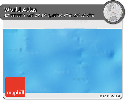 Physical 3D Map of the Area around 42° 44' 20" S, 45° 58' 30" E
