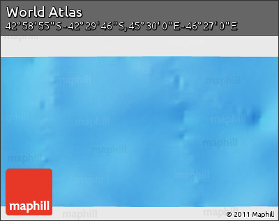 Physical 3D Map of the Area around 42° 44' 20" S, 45° 58' 30" E