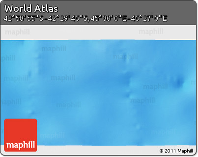 Physical 3D Map of the Area around 42° 44' 20" S, 45° 58' 30" E