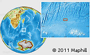 Physical Location Map of the area around 42° 44' 20" S, 47° 40' 29" E