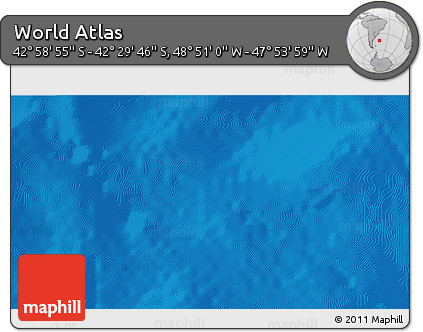 Physical 3D Map of the Area around 42° 44' 20" S, 48° 22' 30" W
