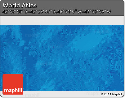 Physical 3D Map of the Area around 42° 44' 20" S, 48° 22' 30" W