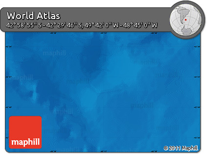 Physical Map of the Area around 42° 44' 20" S, 49° 13' 30" W
