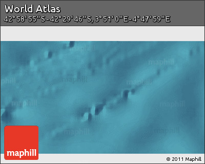 Satellite 3D Map of the Area around 42° 44' 20" S, 4° 19' 30" E