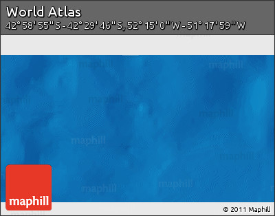 Physical 3D Map of the Area around 42° 44' 20" S, 51° 46' 29" W