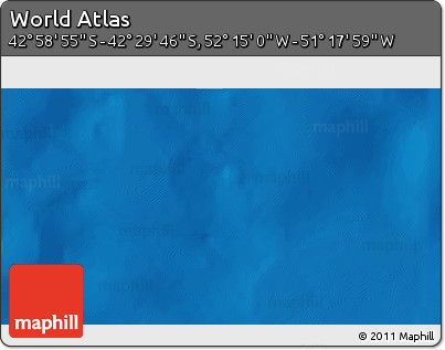 Physical 3D Map of the Area around 42° 44' 20" S, 51° 46' 29" W
