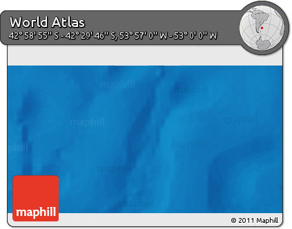 Physical 3D Map of the Area around 42° 44' 20" S, 53° 28' 30" W
