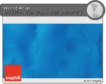 Physical 3D Map of the Area around 42° 44' 20" S, 54° 19' 30" W