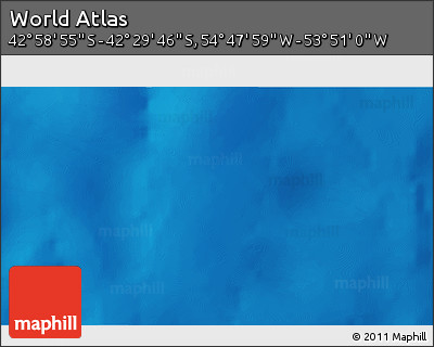 Physical 3D Map of the Area around 42° 44' 20" S, 54° 19' 30" W