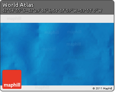 Physical 3D Map of the Area around 42° 44' 20" S, 54° 19' 30" W